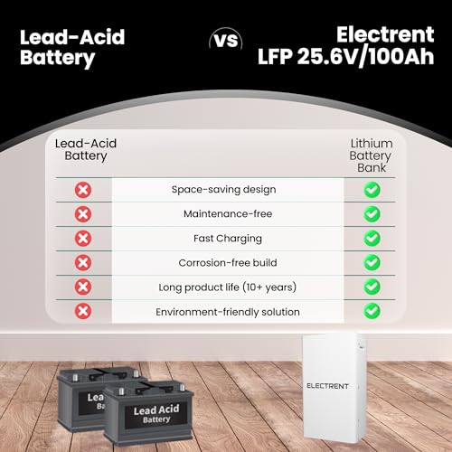 Image of 25.6V 100Ah Lithium-Ion Battery | Advanced LiFePO4 Battery for Home Inverter & Solar Backup | Wall-Mounted | Lightweight | Maintenance-Free | Long Life with 5-Year Warranty