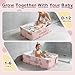 IcyByte Toddler Bath Tub for Shower, Foldable Baby Bathtub, Portable Kids Bathtub & Collapsible Bathtub for Toddlers 1-8, Infant Newborn, Travel Baby Bath, Bañera para Bebé, Pink
