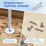QUARKZMAN 30 szt. M4,2 x 13 mm, białe, samogwintujące śruby z łbem okrągłym, śruby samowiercące ze stali nierdzewnej 410 do blach metalowych, srebrny