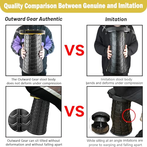 Outward Gear Banqueta dobrável atualizada 2024, cadeiras grandes quadradas dobráveis e portáteis, ba