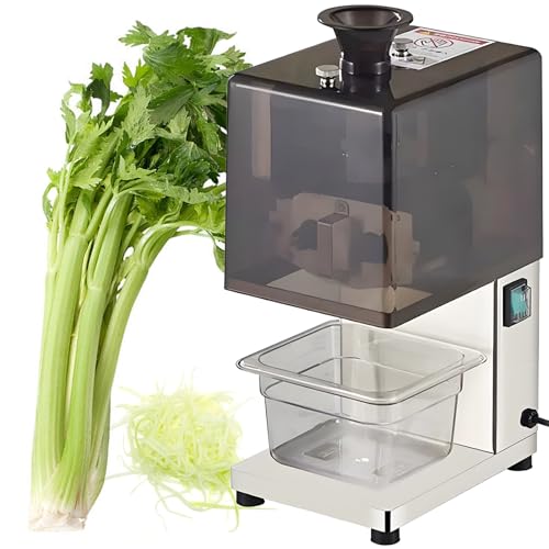 vnmudzeo Cortadora AutomáTica De Cebolletas, Chiles Y Apio De 50 Kg/H, con Dos Motores De CC De 700 R/Min, Trituradora EléCtrica Comercial De Col Y Papa 2.3mm