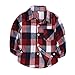 Kids Little Boys Girls Baby Long Sleeve Button Down Red Plaid Flannel Shirt Plaid Girl Boy NB-6T