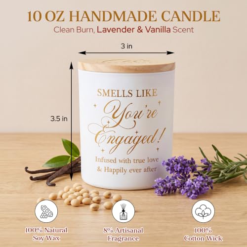 TEEZWONDER Engagement Gifts for Couples - Vanilla Lavender Candle 10 oz - Image 2
