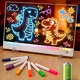 7 couleurs RVB vives et 4 modes d'éclairage dynamiques : Libérez votre créativité et explorez un monde de couleurs ! Cette tablette lumineuse pour enfants est équipée de 23 LED brillantes qui s'illuminent en 7 couleurs RVB vives. Les enfants peuvent explorer quatre modes d'éclairage captivants (clignotement rapide, clignotement lent, respiration et vague arc-en-ciel) pour transformer instantanément leurs œuvres d'art, passant de lignes lumineuses stables à des motifs néons dynamiques et clignotants. C'est une façon enchanteresse de donner vie à chaque gribouillage et message, transformant chaque séance de dessin en une aventure colorée éblouissante.