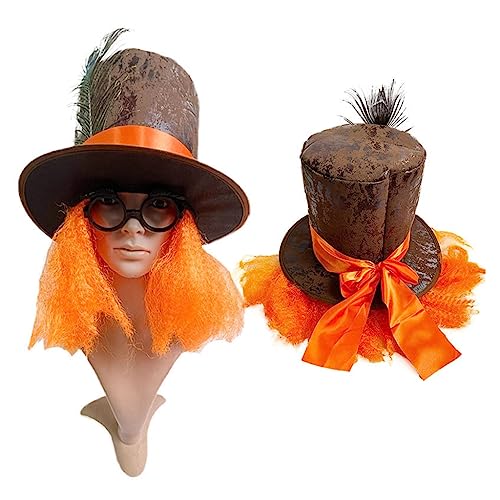 Peruca laranja decorativa para adulto/adolescente cosplay Chapeleiro Maluco Festa Fantasia Pano Cosp