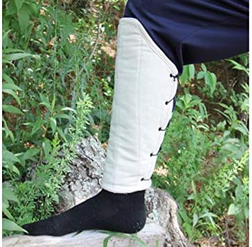 Shock Charge Medieval Padded Greaves Armor Off-White