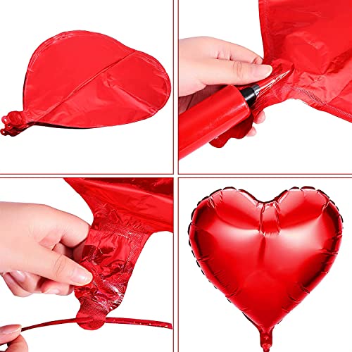 Image of Party Propz Love Foil Balloon For Decoration - 12 Pcs Heart Shape Foil Balloons For Decorations, Anniversary Decoration Items, Anniversary Balloons, Red Heart Foil Balloon