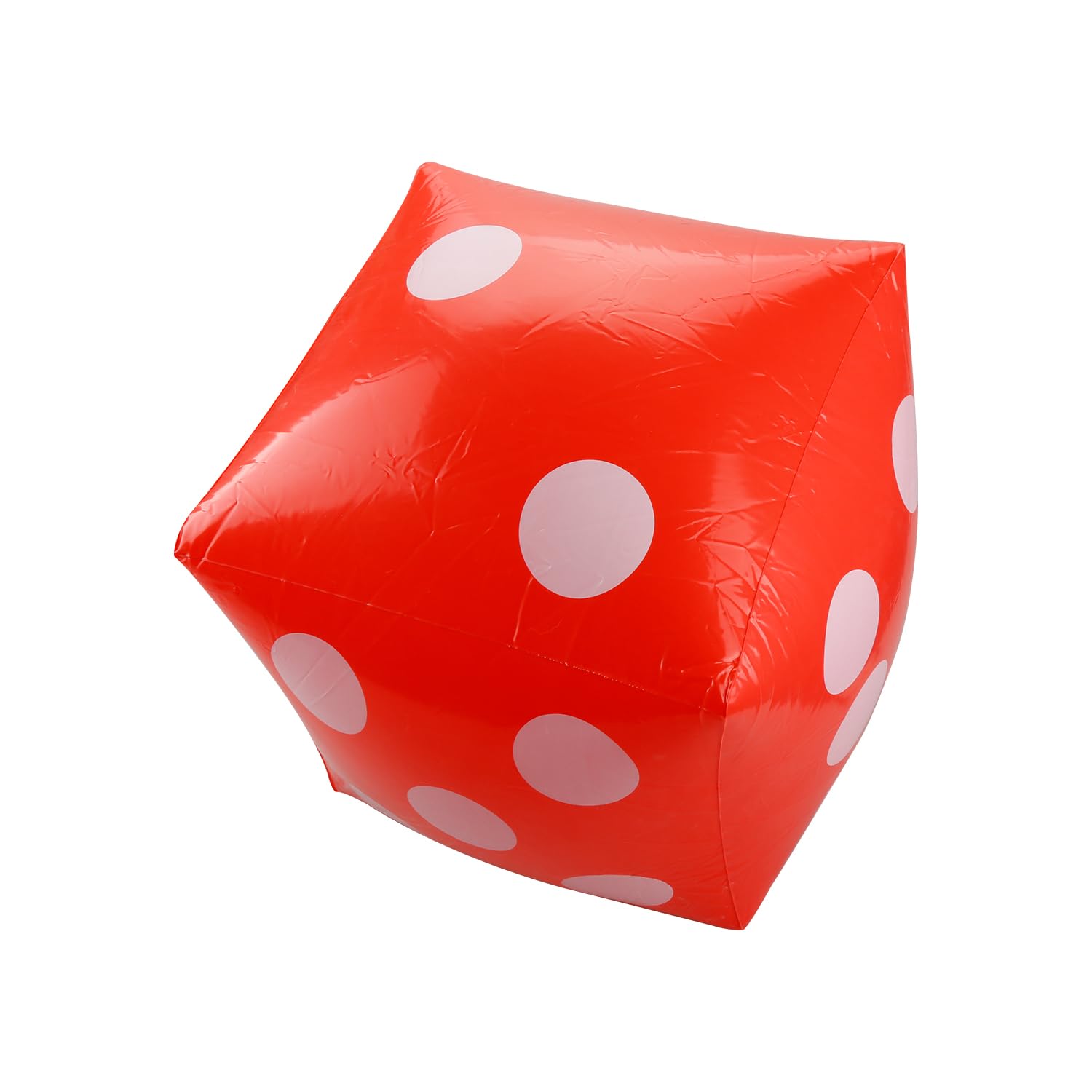 Gaomumu Inflatable Dice, PVC Cube Educational Toys, Stress Relief Dice with Dots, Party Game Prop for Indoor Outdoor Activities, Parties Interactive Play Toy(Red)