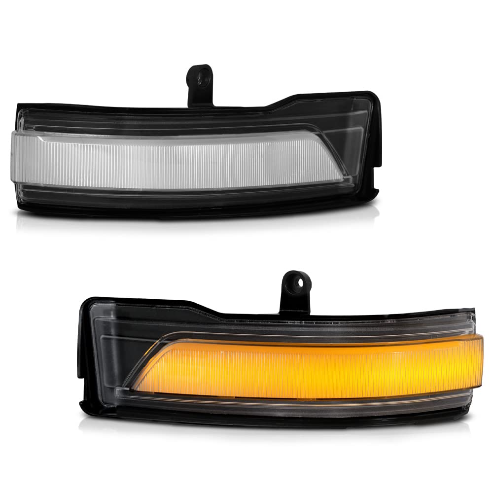 VIPMOTOZ Sequential Amber LED Tube Side Mirror Turn Signal Lamp Compatible With 2019-2023 Ram 1500 Clear Lens Chrome Housing Driver & Passenger Side Pair Set