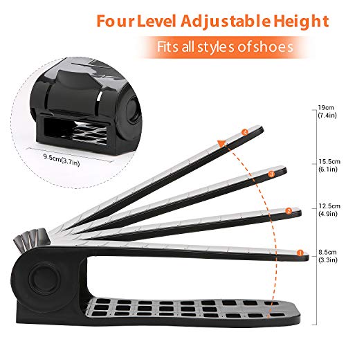 Yihata Shoe Slots Organizer, Adjustable Shoe Stacker Storage Space Saver, Double Deck Shoe Rack Holder For Closet Organization, Thickening Quality Upgrade (16Pack, Black) #TOP2