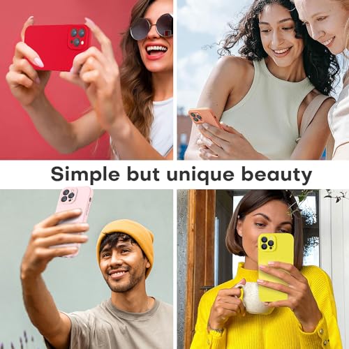 Image of LOVE 3000 Designed for iPhone 14 Pro Case, Premium Silicone with [Soft Anti-Scratch Microfiber Lining] Shockproof Protective Phone Case for Men Women Girls 6.1 inch, Chalk Pink