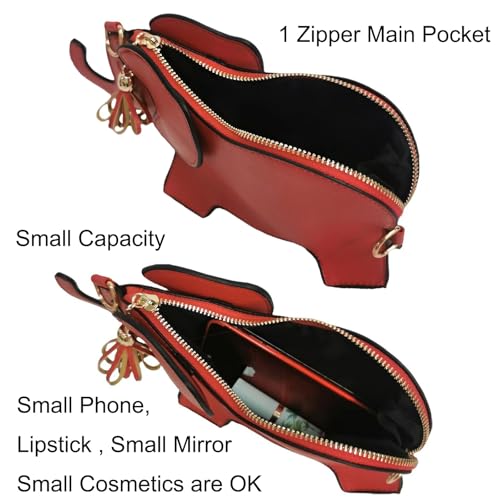 Women PU Leather Fun Weird Crossbody Shoulder Bag Wristlet Unique Novelty Elephant Purse4
