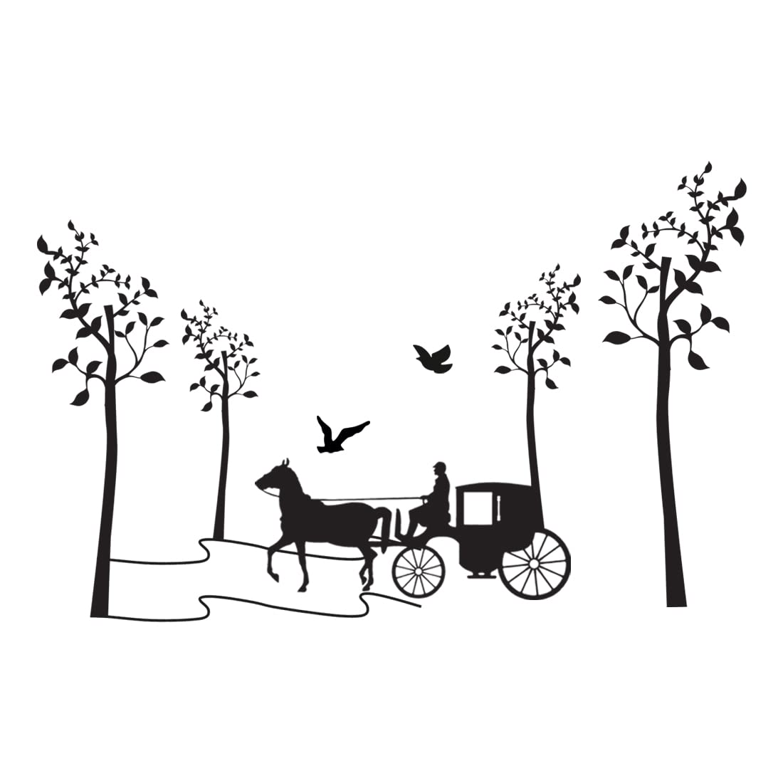 Rangoli New Modern Art A Chariot Large Wall Sticker Size-50cm*70cm