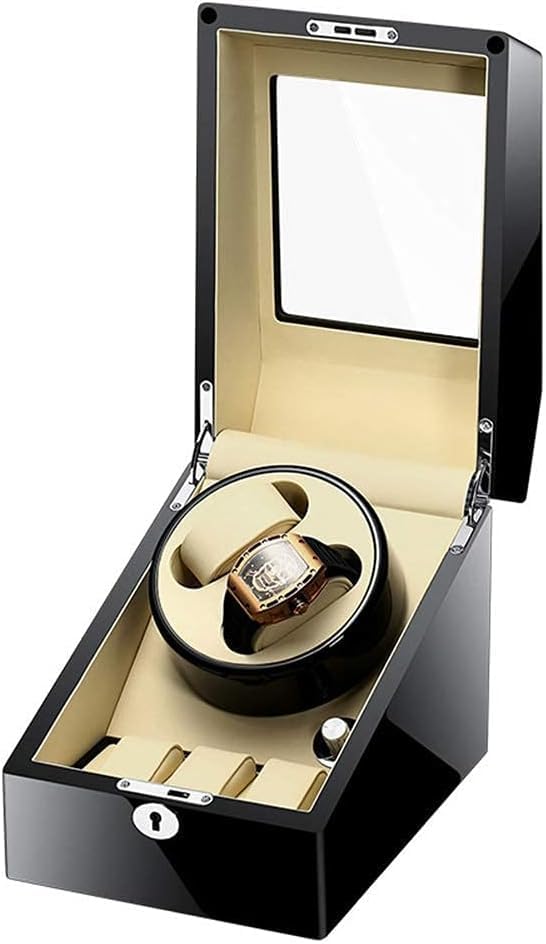 FENOKD Automatic Watch Winder Case with Quiet Motor and 5 Rotation Modes Single or Double Suitable for Ladies and Men's