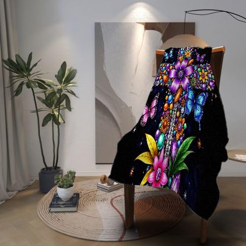 Manta Polar 220 x 240 Cruz Colorida, Mantas para Cama 105 de Franela Cálida y Cómoda para Niños y Adultos, Mantitas para Sofá Reversible para Cubre Sofa Colchas, Fácil de cuidar
