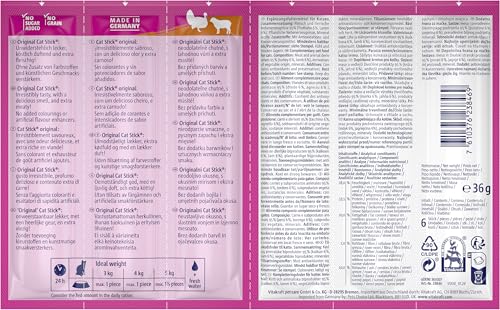 Vitakraft Cat Stick Classic, Katzensnack, fleischige Mini-Sticks, mit Truthahn und Lamm, in Vorratsgröße, ohne Zusatz von Zucker und Getreide (10x 36g)