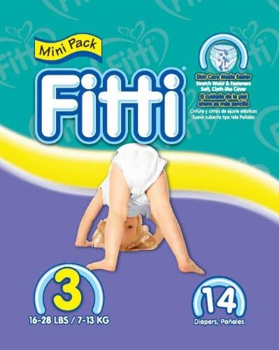 Fitti Baby Diapers, Size 3, 14 Count (Pack of 12)