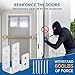 2 x 4 Door Barricade Brackets, SOCBAZZAR Heavy Duty Door Barricade Security Bar Holder U Bracket Fits 2 x 4 Lumber for Door Brace, Door Jammer, Tool Hanger - Carbon Steel, White (4 Pack)