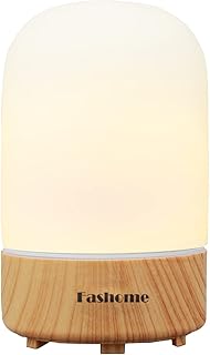 Fashome Essential Oil Diffuser,Glass Aromatherapy Diffuser Ultrasonic Cool Mist Aroma Diffuser 100ml with Warm Lights,Quiet Scented Oil Diffusers Frosted Glass Non-Wet Desktop Waterless Auto Shut-Off