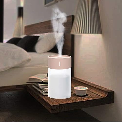 Miniatura 5 de Mini humidificador, fuente de alimentación USB, adecuado para sala de estudio, dormitorio, habitación de bebé, oficina, automóvil, con LED de 7