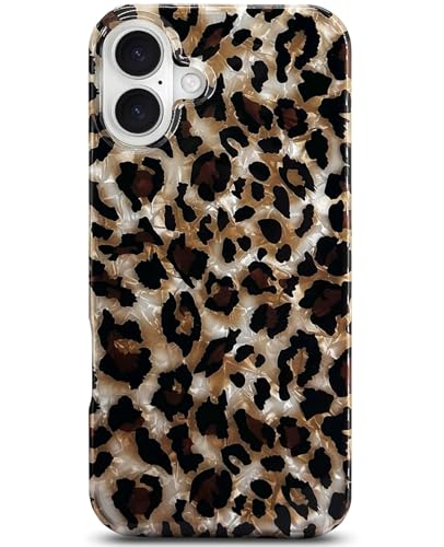 J.west Compatible with iPhone 17 Case,Luxury Sparkle Translucent Clear Vintage Leopard Print Soft Silicone Cover for Girls Women Protective Phone Case for iPhone17 6.3 inch Cheetah