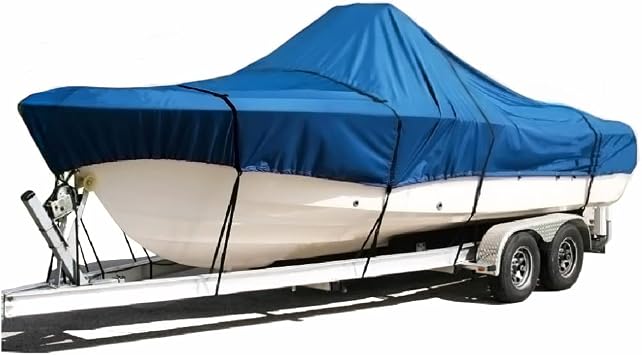SavvyCraft Waterproof Center Console Boat Cover, Heavy Duty Boat Cover for Center Console Boat Fishing Boat, Fits Length 176" Beam up to 88" Blue Color