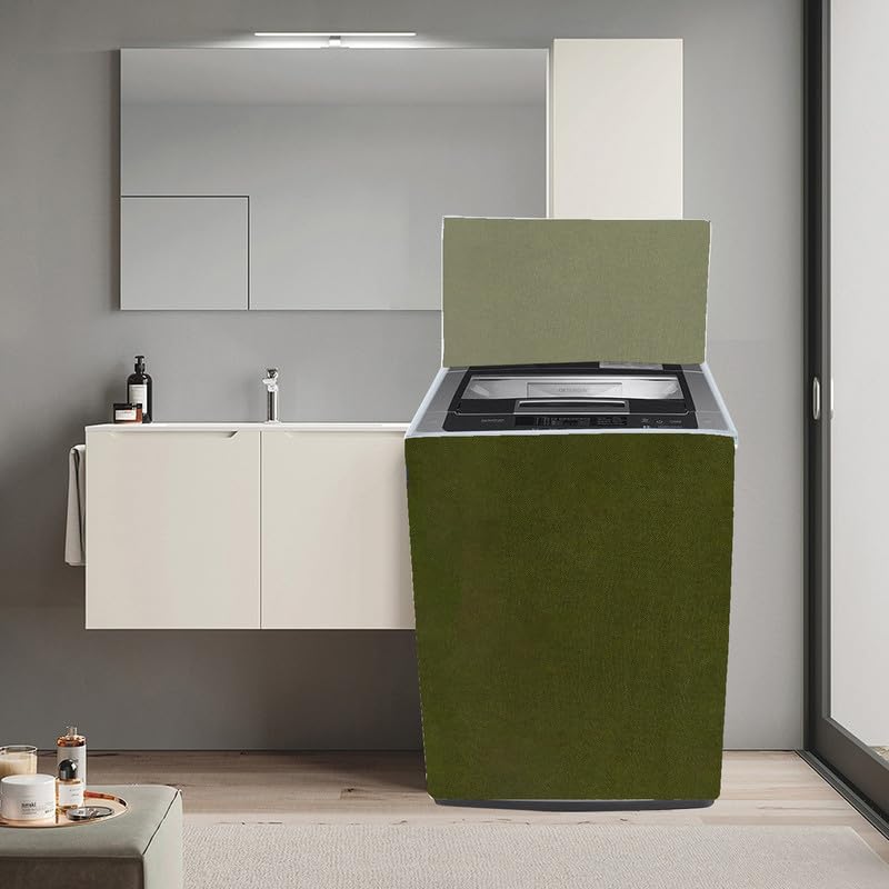 Image of Polyester Top Load Washing Machine Cover Suitable For Samsung, Lg, Godrej, Whirlpool 6.5Kg, 7Kg, 7.5Kg, 8Kg, 9Kg, 10Kg, 11Kg, Waterproof Cover, Solid Green.