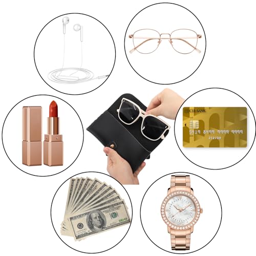 TOPZEA 30 Pack Eyeglass Case, PU Leather Sunglasses Cases Travel Reading Glasses Organizer Soft Protective Pouch Portable Glasses Storage Holder for Reading Glasses, Eyewear, Black