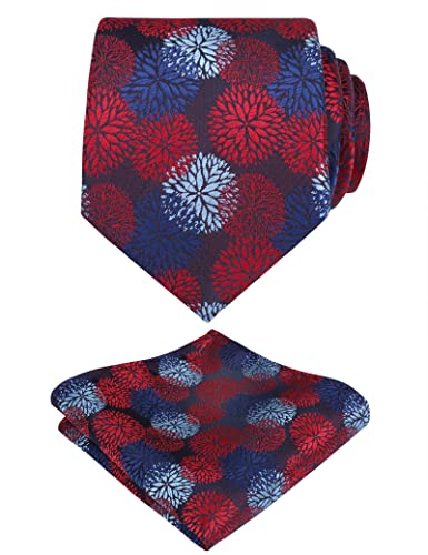 Image of Alizeal Mens 3.15inches Leaf Flower Pattern Tie Set