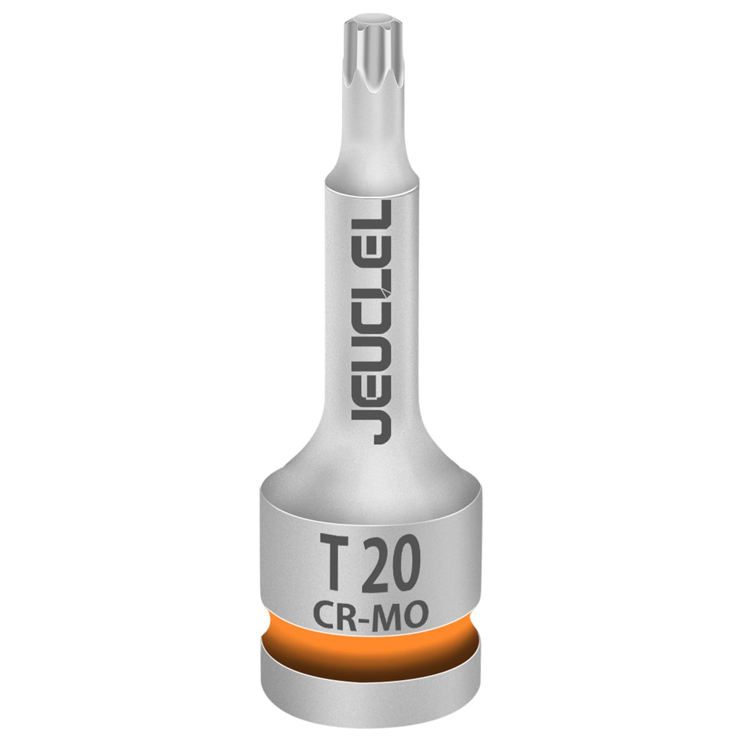 JEUCLEL T20 Torx Star 6 Point Impact Bit Socket, T20 1/2-Inch Square Drive 3-Inch Long Torx Socket, Cr-Mo Steel Lengthen Screwdriver Socket Adapter Tool