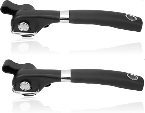 Juego de 2 abrelatas manual de acero inoxidable suave de acero inoxidable, mango ergonómico resistente, abrelatas manual manual para cocina y