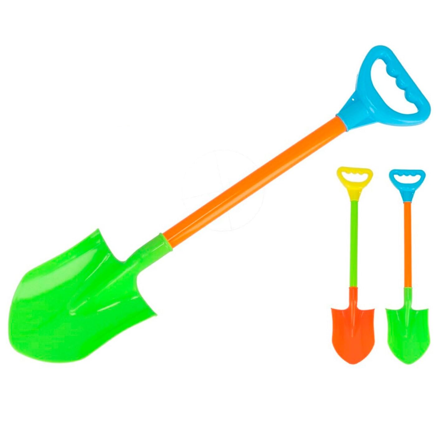 Acan Tradineur - Pack de 2 Palas de Playa Grandes de plástico, Juguete Infantil para Jugar en la Arena, Parque, jardín, Regalo para niños - 64,5 cm - Color Aleatorio