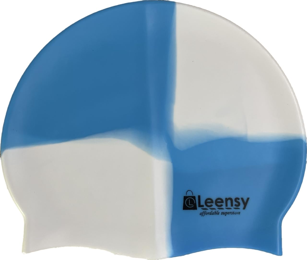 Elastic Swim Caps Comfortable Fabric Swimming Hat Lightweight Bathing Caps for Women Men Kids While Swimming (white+turq)