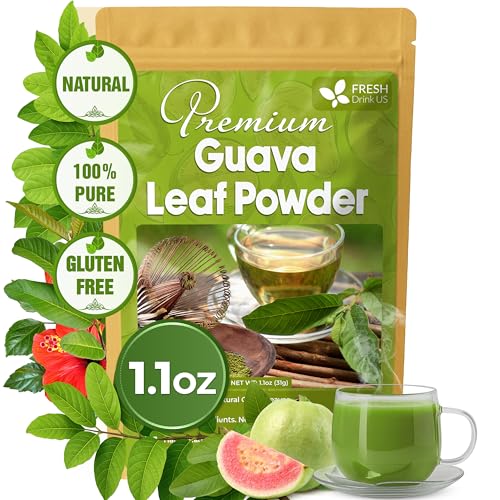 Premium 1.1oz Guava Leaf Pure Powder | Supports Stronger Digestion, Blood Sugar Balance, Detox & Immunity | Natural Herbal Superfood | Non-GMO, Gluten-Free, Vegan