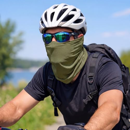 Image of Geyoga 2 /4 Pack Cooling Neck Gaiter Summer Breathable Balaclava Face Mask with Mesh Holes UV Protection Sun Scarf Men Women