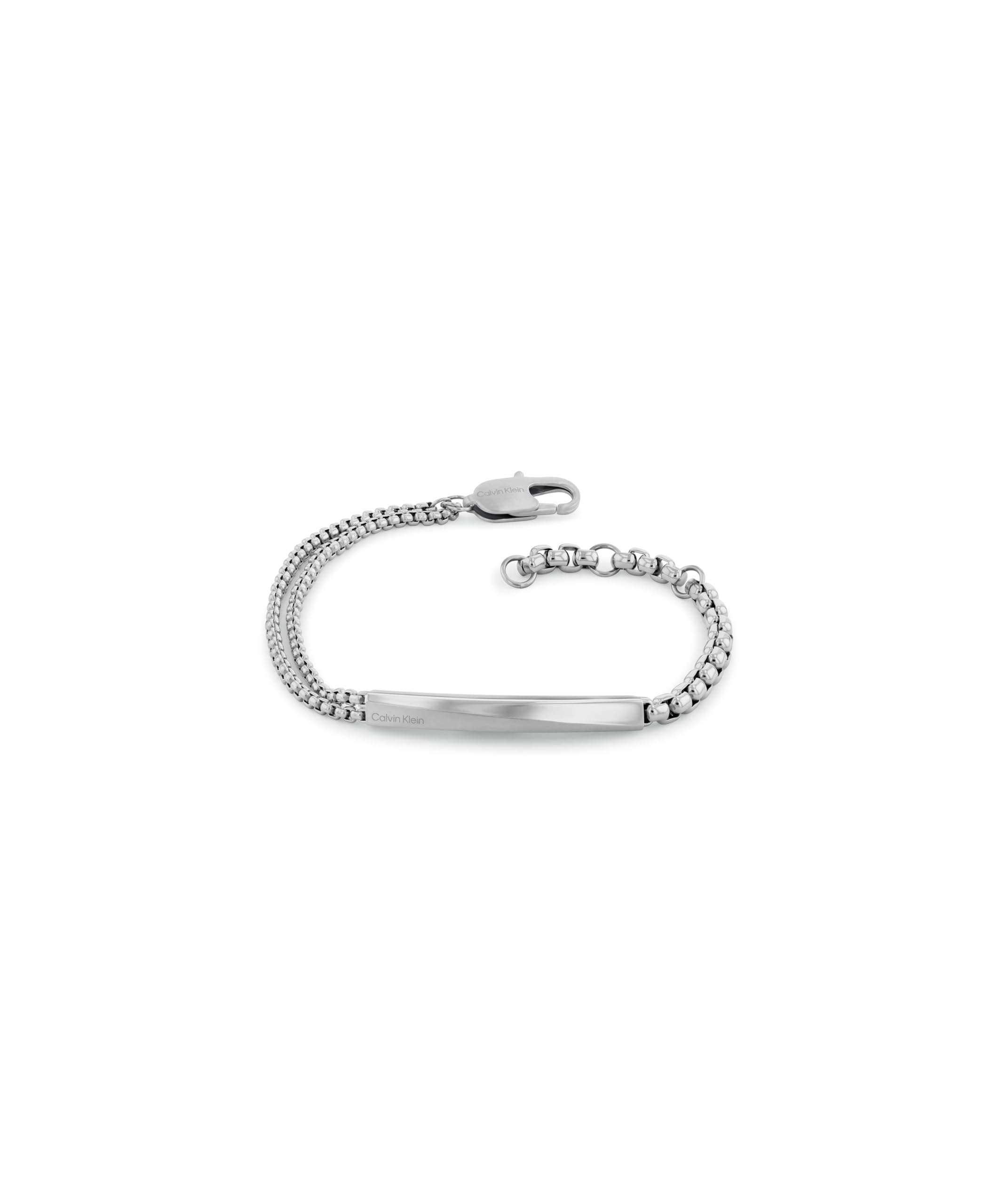 Calvin Klein Bracciale con Catene Multiple da Uomo Collezione ICONIC ID in Acciaio Inossidabile - 35100058, Silver