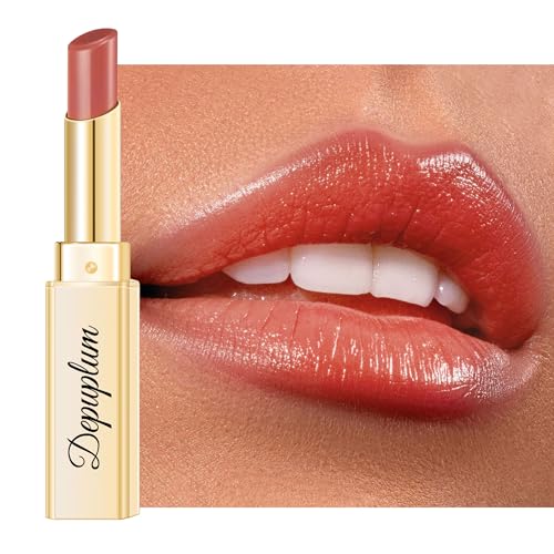 Image of Depuplum Nude Pink Lipstick for Women Moisture Lip Gloss Tinted Lip Balm