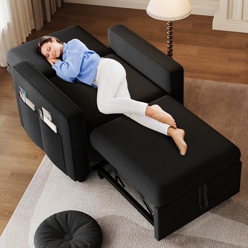 DWVO Convertible Sleeper Chair, 3-in-1 Sofa Bed with Reclining Backrest,