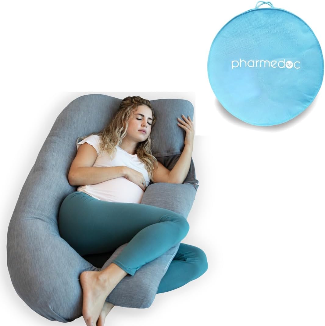 Pharmedoc U Shape Cooling Cover Pregnancy Pillow & Carrying Case