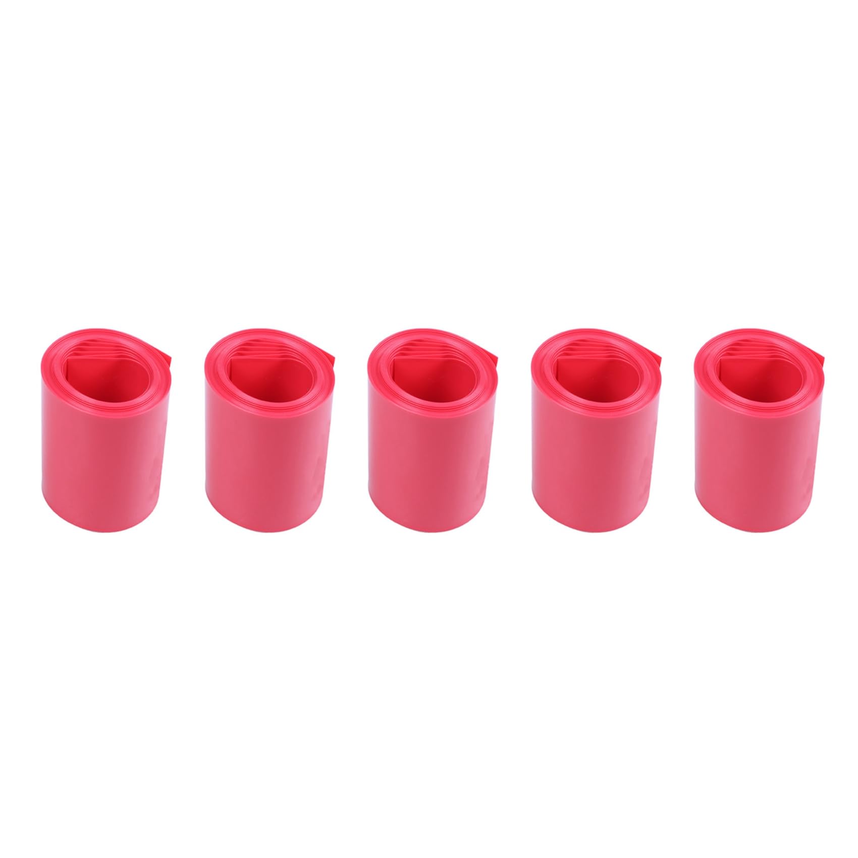 5pcs 2M 50mm Width PVC Heat Shrink Wrap Tube Red for 2 x 18650 Battery