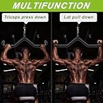 SELEWARE LAT Pull Down Bars Cable Machine Attachment Heavy Duty Steel Tubing Structure Home Gym Workout Attachments Triceps Press Down Bar for Cable Machine Back Strength Training V-Bar Rowing Set - Image 2