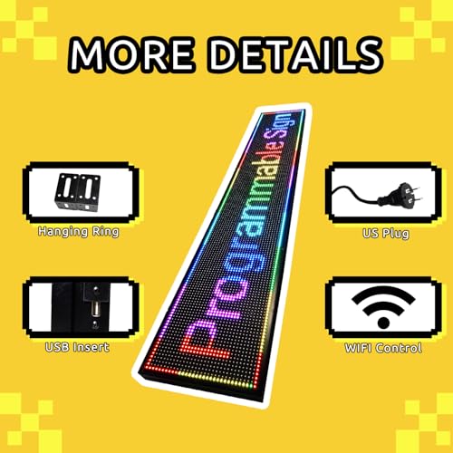 Image of P10 Outdoor LED Sign Programmable Scrolling LED Display, RGB Full Color High Brightness Digital Electronic Message Display Board,Customizable Open Signs for Business Advertising Advertising