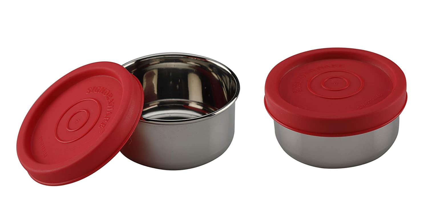 Signora Ware Nano Round Steel Small, Set Of 2, 50Ml+50Ml, Red (B07TMHTPF3) Amazon Price History, Amazon Price Tracker