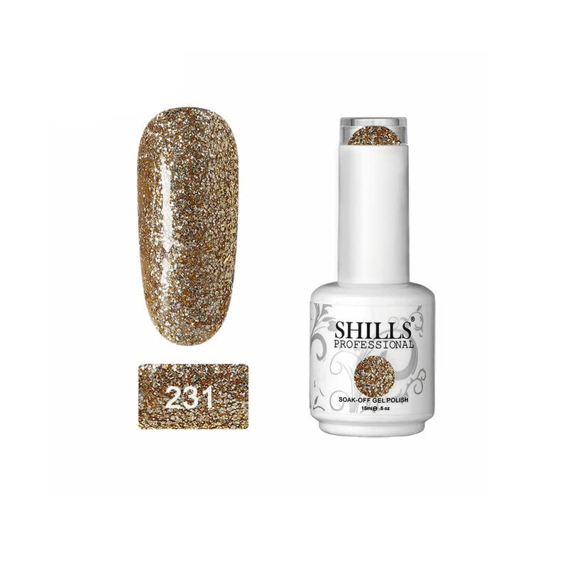 Image of SHILLS PROFESSIONAL UV /LED Soak Off Gel Polish (Gel Nail Polish) Nail Art Nail Polish Color Shade 231, Glossy Finish, 15ml