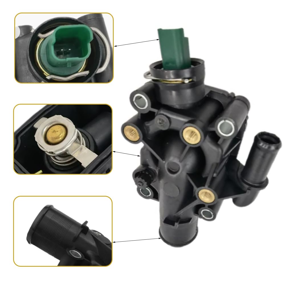 Termostata,Corpo Termostata,Assemblaggio per Corpo Termostato per Auto Refrigerante Compatibile con Peugeot 1007 206 207 307 308 1336Z0