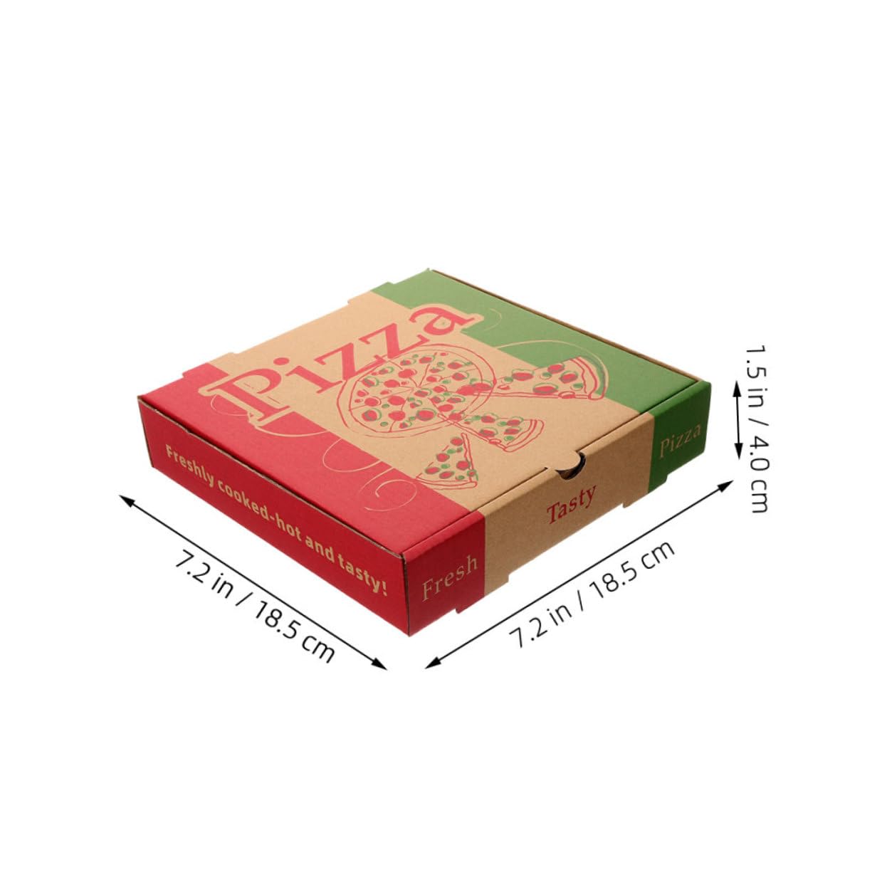 GRIRIW 10pcs Storage Boxes 8in Paper Pizza Packing Box Reusable Takeout Containers