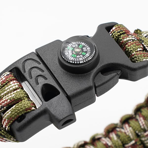 8-Pack 3in1 Notfall Überleben Armband mit Pfeife und Kompass, Überleben Kit, Wild Camping Ausrüstung Kit, Wildness Notfall Überleben Kit für Camping, Outdoor Reisen, Wandern, Notfall Überleben oder zu