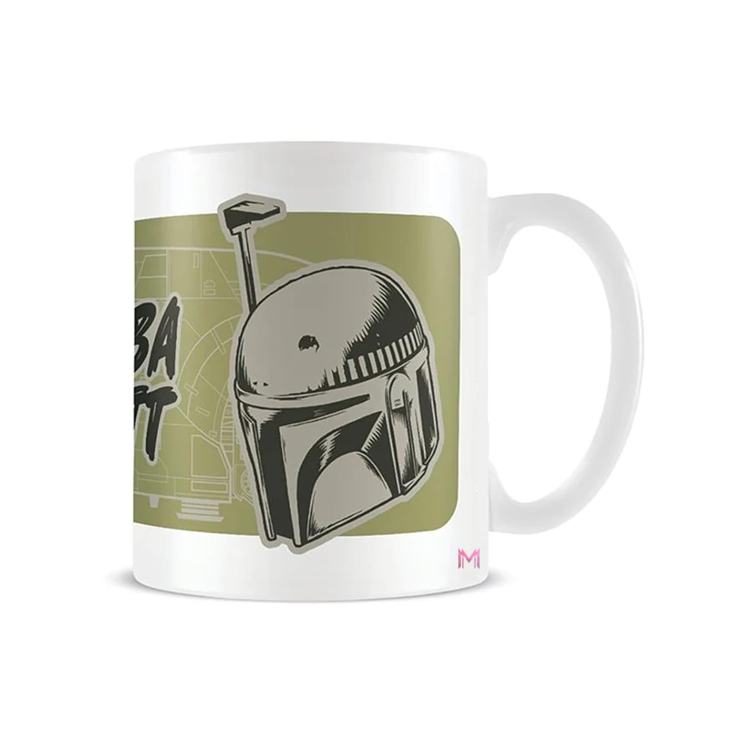 Boba Fett Helmet Art Printed White Ceramic Coffee Mug | Vibrant & Durable Print for Daily Use, Ideal Gift Choice – 350ml
