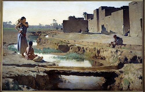 Poster toile Gustave Guillaumet oasis désert algérien 58x90 cm déco murale