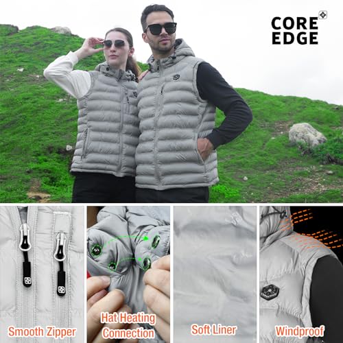 Image of Heated Vest for Men with Detachable Heated Hood, Electric Vest for Men with Battery Pack Included